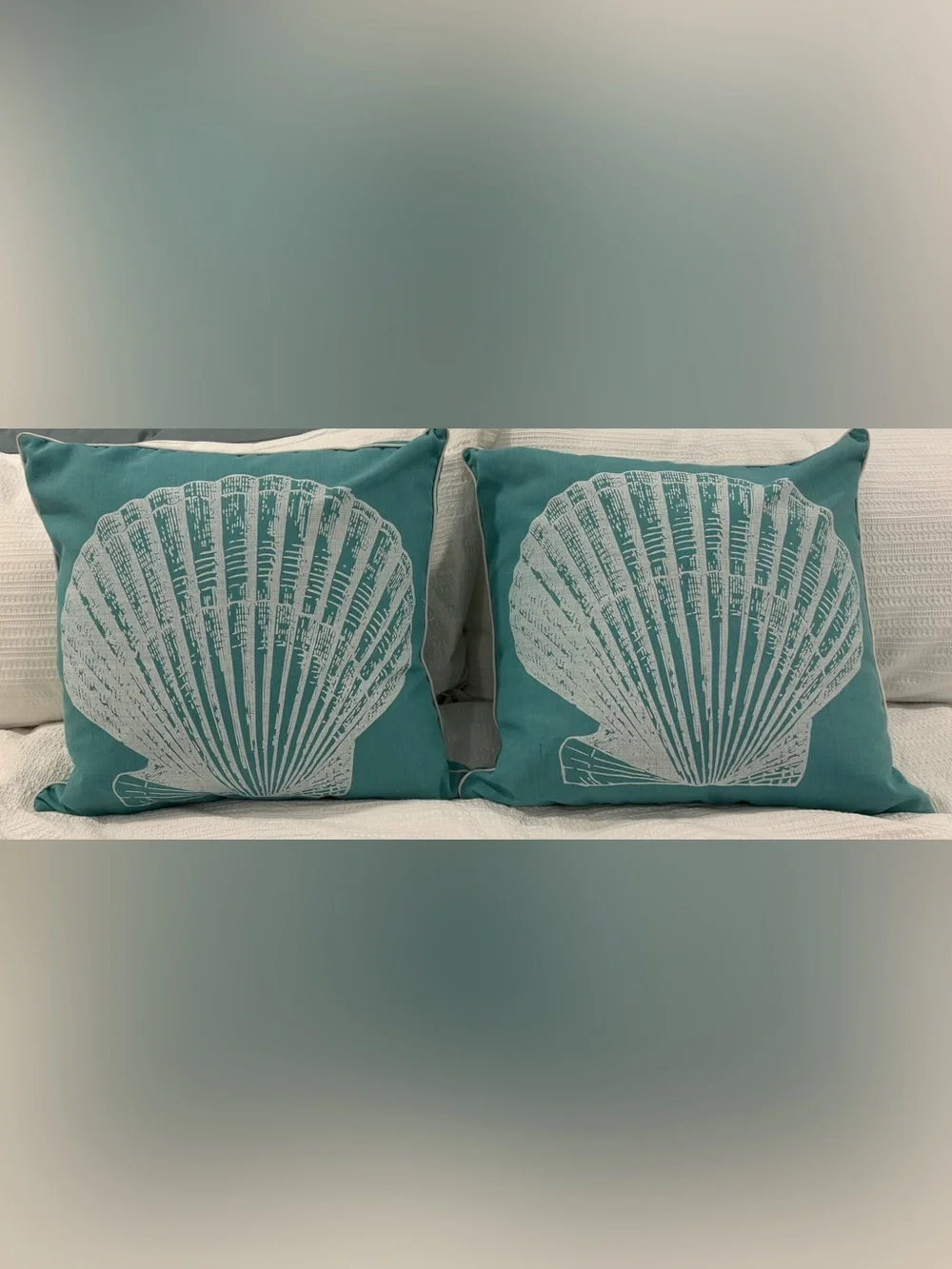 Green Shell Print 20” Throw Pillows